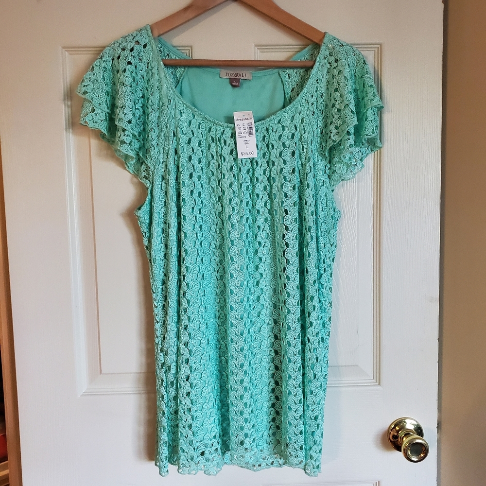 NWT - crochet blouse - Roz&Ali Dressbarn